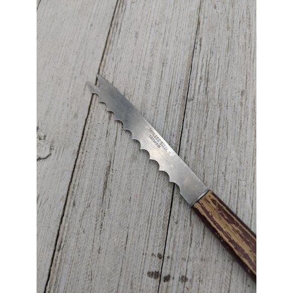 Utility All Purpose Cheese Meat Slicing Knife Serrated 2 Prongs 6 1/2" - Picture 3 of 6